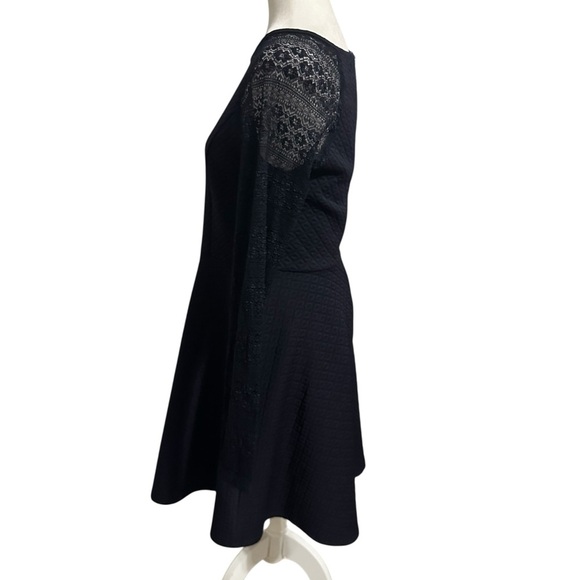 Altar'd State Black Fit and Flare Lace Sheer Long Sleeve Dress Large WhimsiGoth - Picture 2 of 13